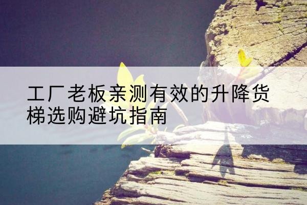 大祥升降货梯怎么选-工厂老板亲测有效的升降货梯选购避坑指南