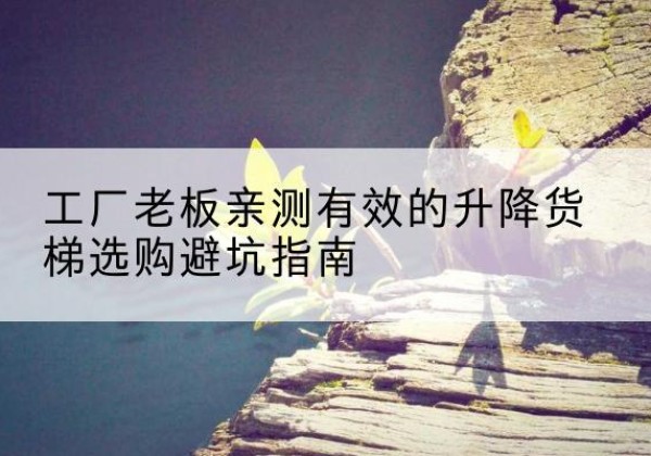 大祥升降货梯怎么选-工厂老板亲测有效的升降货梯选购避坑指南